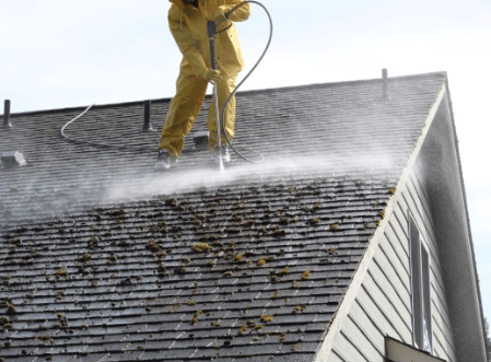 Pressure Washing the roof